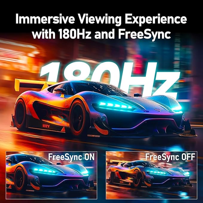 ZZA 32 Inch Monitor,1440p,2K 165Hz, 1ms Response Time,Computer Monitor FreeSync & G-Sync, HDR10, 122% sRGB Coverage, DP/HDMI, PC Monitor VESA Mount Compatible