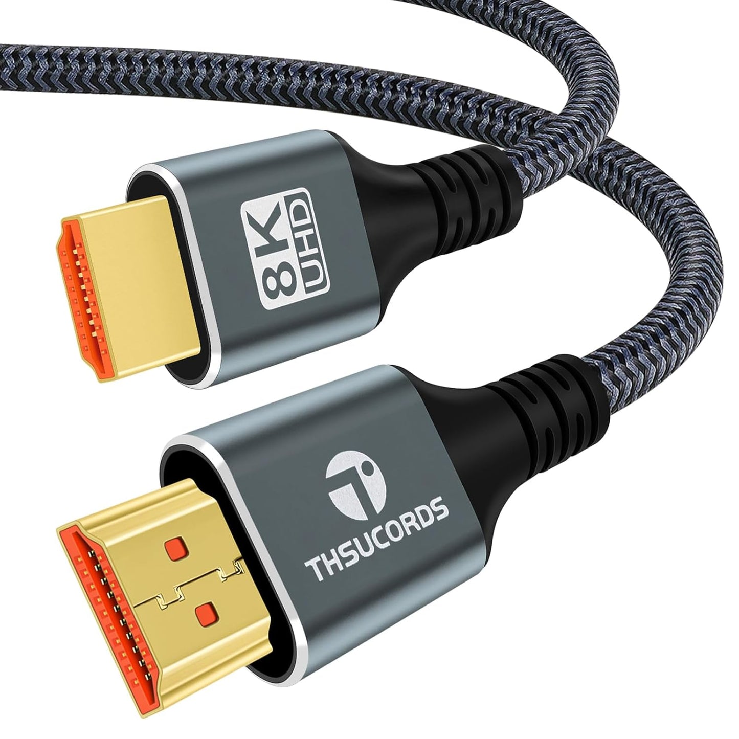8K 4K HDMI Cable 6.6FT, High Speed Braided HDMI to HDMI 2.1 Cord Supports 8K@60Hz, 4K@120Hz 144Hz 48Gbps Compatible with Roku TV/PS5/HDTV/Blu-ray