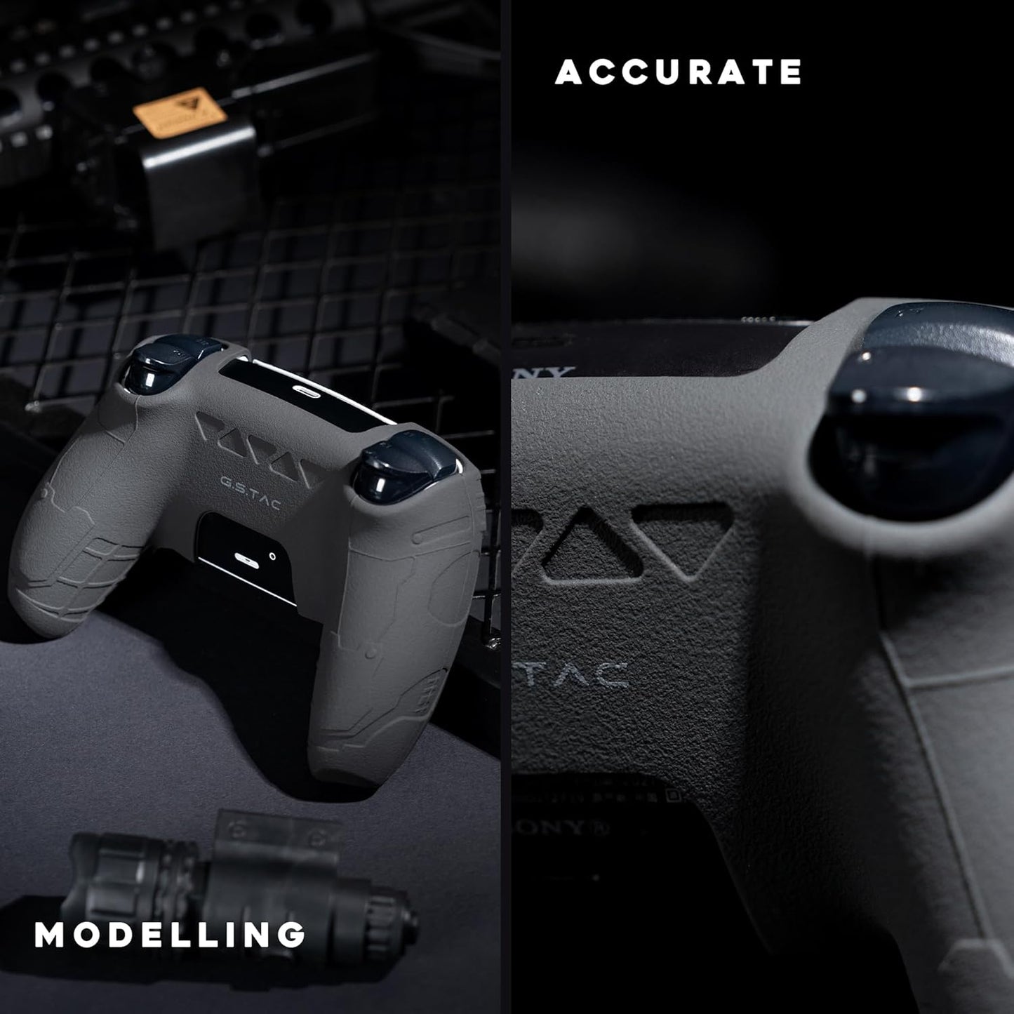 GeekShare G.S.TAC Tactical PS5 Controller Skin Set, Anti-Slip Silicone Protective Cover Skin Case for PS5 Wireless Controller with 2 Thumb Grip Caps and 2 Stickers - for Black Myth: Wukong