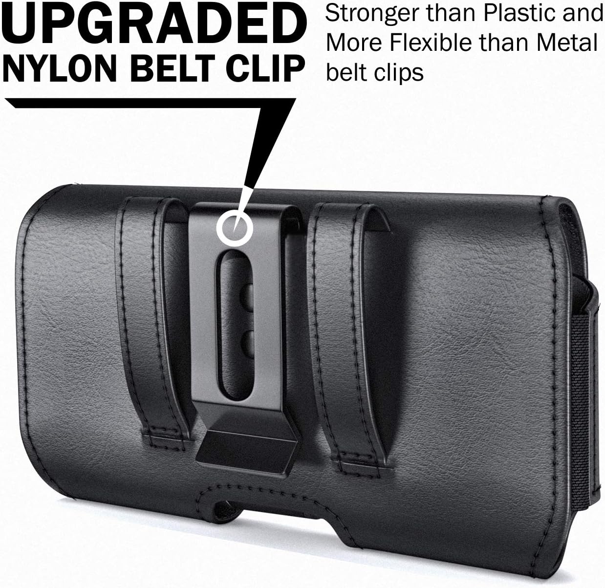 DeBin Case for Galaxy S25 Ultra S24 Ultra 5G, S24 FE, S23 Ultra, S22 Ultra, S21 Ultra, Note 20 Ultra - Cell Phone Belt Holster with Clip Pouch Holder Cover (Fits Samsung Phone with Case on) Black