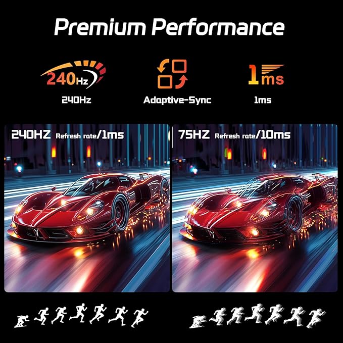 27 Inch Touch Screen Monitor 2K 240Hz QHD 2560x1440 IPS Computer Monitor, HDMI & Type C & USB & DisplayPorts, 10-Point Multi Touch PC Display for Business & Gaming, Frameless, 240Hz, VESA