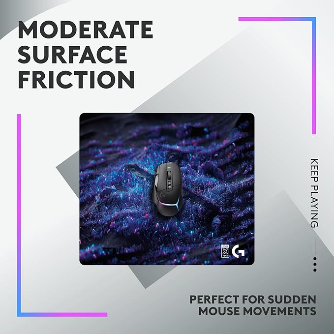 Logitech G502 X Wired Gaming Mouse + 10th Anniversary Mousepad Bundle - White