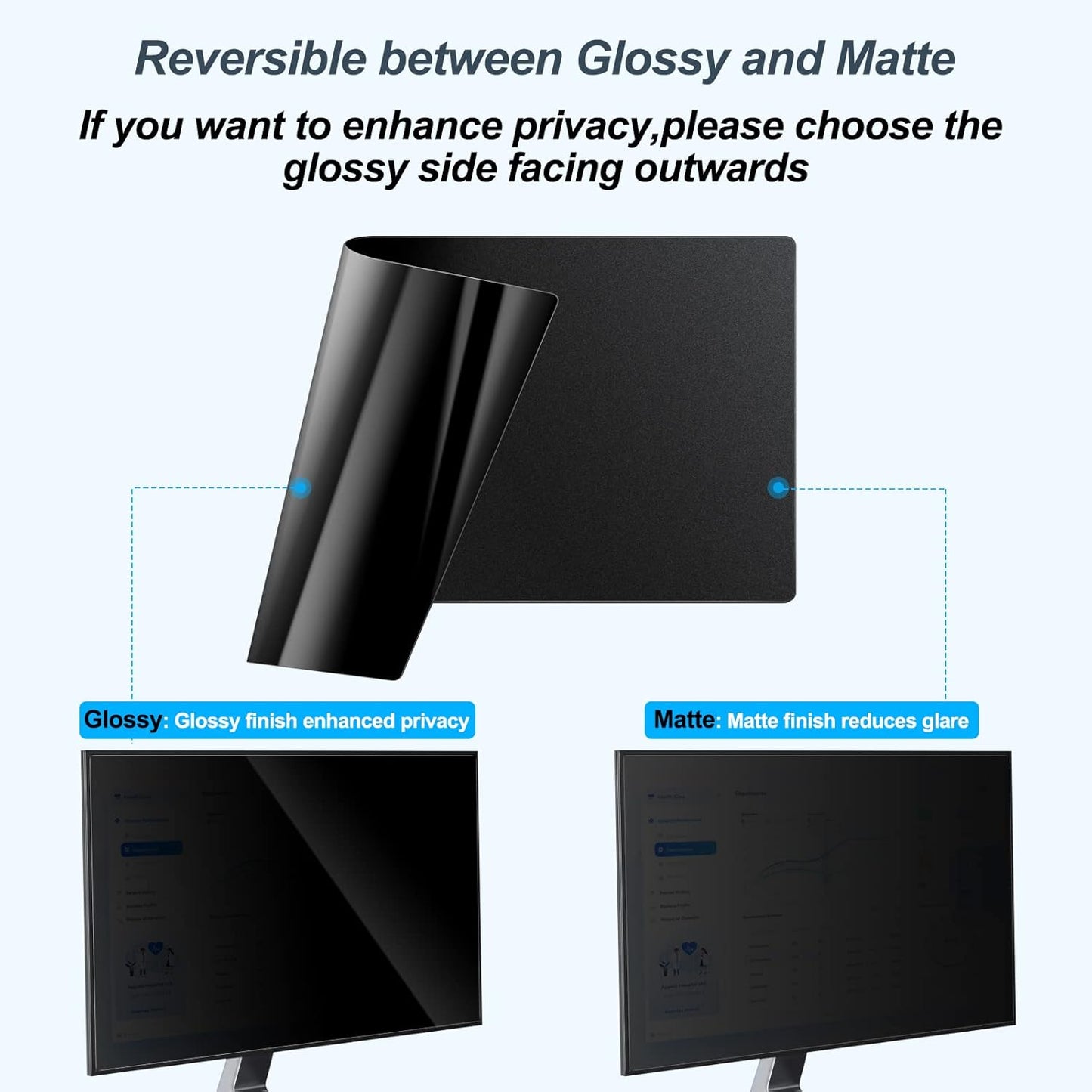[2-Pack] 23 Inch Privacy Screen for Monitor Computer Screen Privacy Filter for 16:9 Widescreen Monitor Desktop PC Monitor Privacy Film Monitor Privacy Shield and Anti-Glare Protector