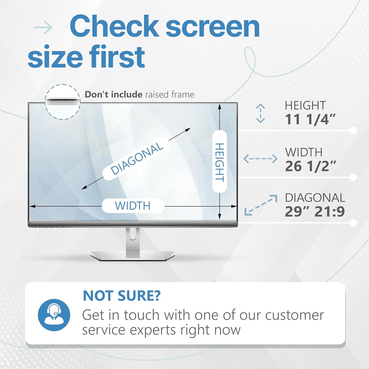 VINTEZ 29 Inch 21:9 Privacy Screen for Computer Monitor and Laptop - Anti Glare Protector Film Blue Light Filter Eye Protection - Computer Screen Privacy Shield, [1 Pack]