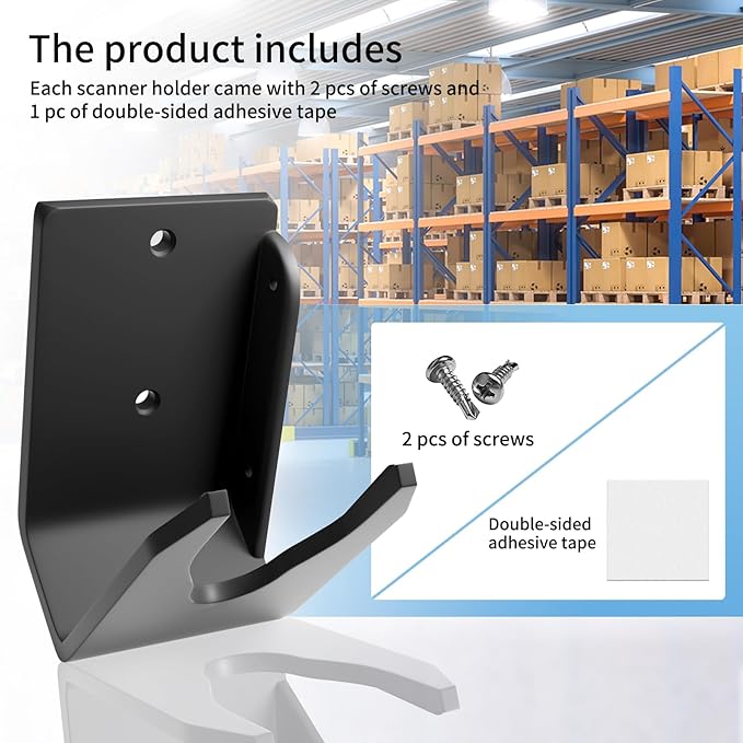 Scanner Holder for Desk Barcode Scanner for Motorola Symbol Zebra Honeywell Barcode Scanner Holder LS2208 DS3608 1300G with Screws & Adhesive Tape (4)