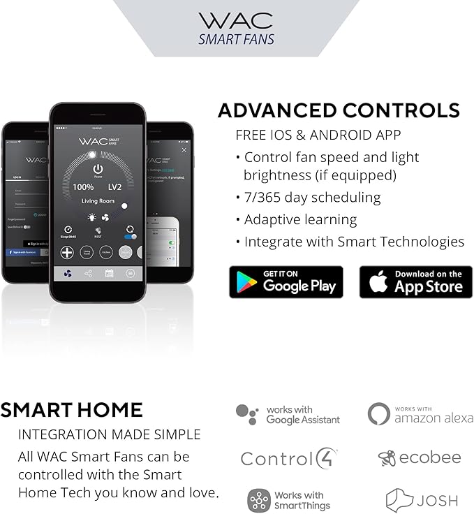 Mocha Indoor/Outdoor 3-Blade Smart Compatible Ceiling Fan 54in Brushed Aluminum with 3000K LED Light Kit and Remote Control with Wall Cradle. Works with iOS/Android, Alexa, and Google Assistant.
