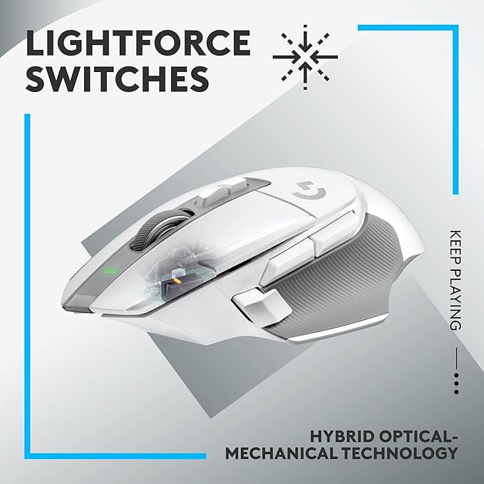 Logitech G502 X Lightspeed Wireless Gaming Mouse + 10th Anniversary Mousepad Bundle - White