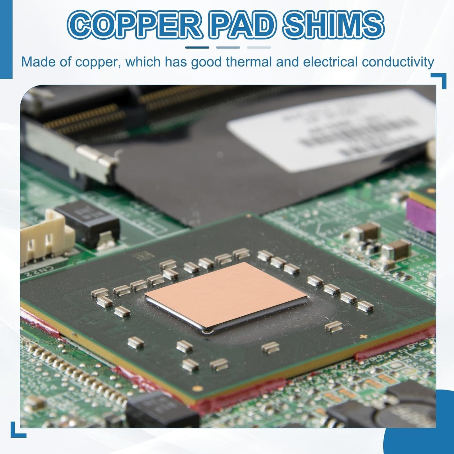 PATIKIL Copper Heatsink Pad Shims, 24 Pcs 20x20x1mm Copper Pad Shim IC Chipset GPU CPU Thermal Heatsink for Cooling Laptop Desktop Computer