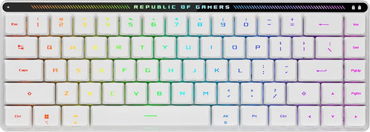 ASUS ROG Falchion RX Low Profile 65% Wireless Gaming Keyboard with ROG RX Red Low-Profile switches, tri-Mode Connection with ROG SpeedNova, Silicone dampening Foam, Touch Panel, and MacOS Support.