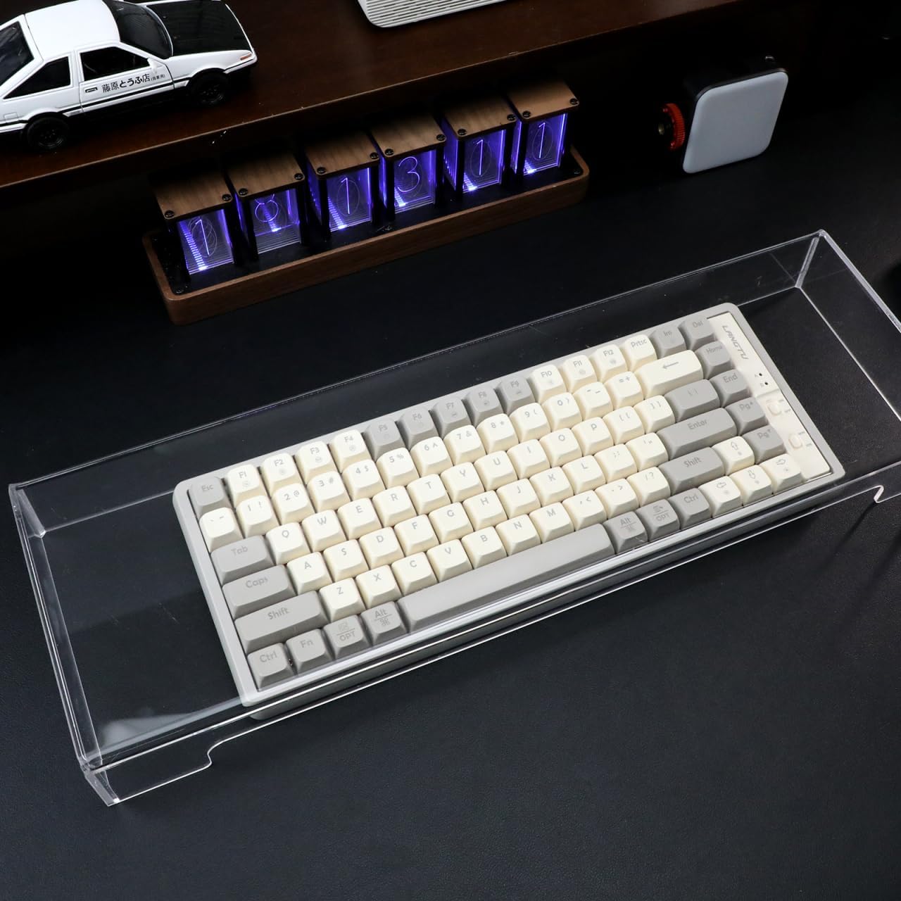 DOITOOL Acrylic Computer Keyboard Cover, Mechanical Keyboard Dust Cover Protector Cat Covers,Laptop Dust Cover(18.6 x 5.9X 1.8inch)