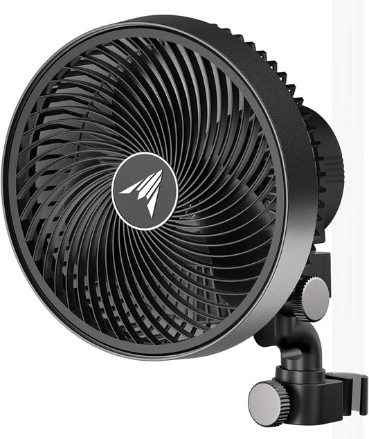 AC Infinity CLOUDRAY S9, Grow Tent Clip Fan 9” with Redesigned Long-Life EC Motor, Custom 10 Dynamic Wind Speeds and 10-Level Oscillation, Weatherproof IP-54, for Hydroponics Circulation Cooling