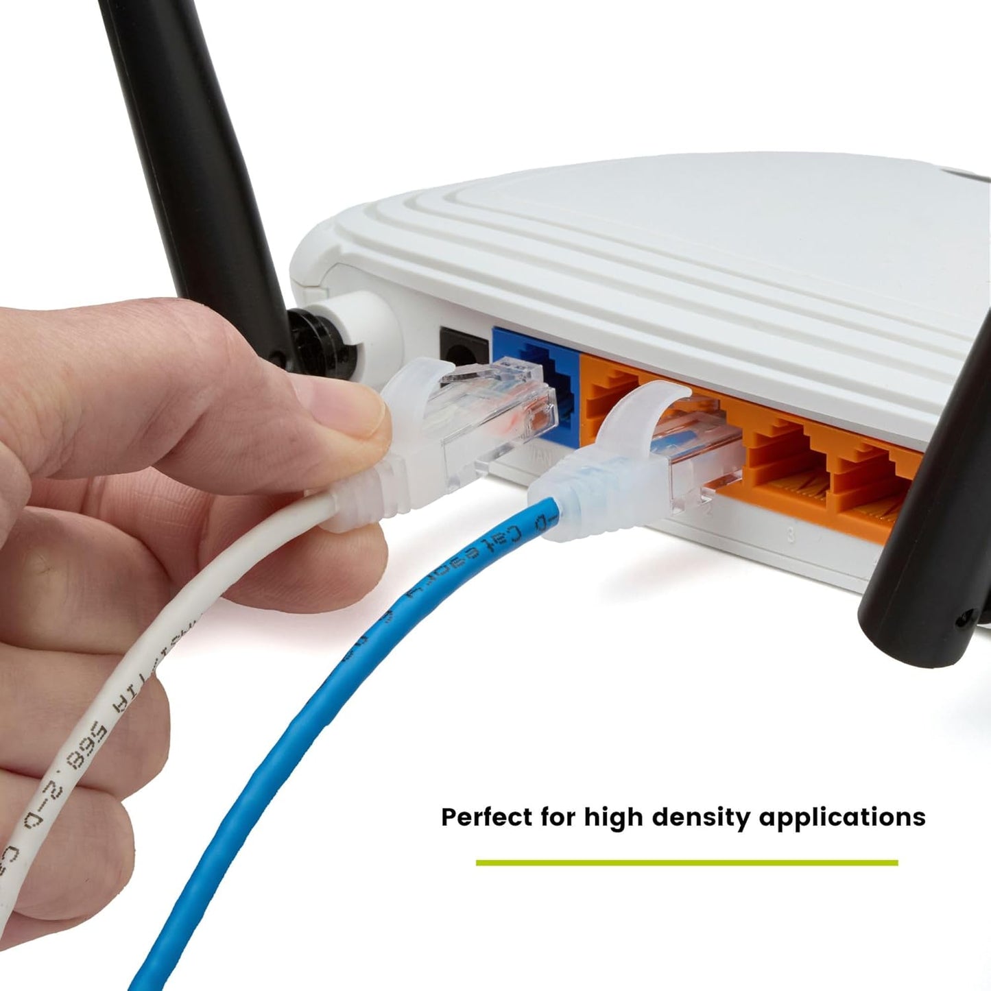 TRUECABLE Cat6 Component Rated Patch Cable, Unshielded (U/UTP), 14ft, Blue, 28AWG Solid Copper, Snagless 10G High-Speed Ethernet Cable, PoE++ 4PPoE 100W, UL Listed, RoHS-3, 1 Pack