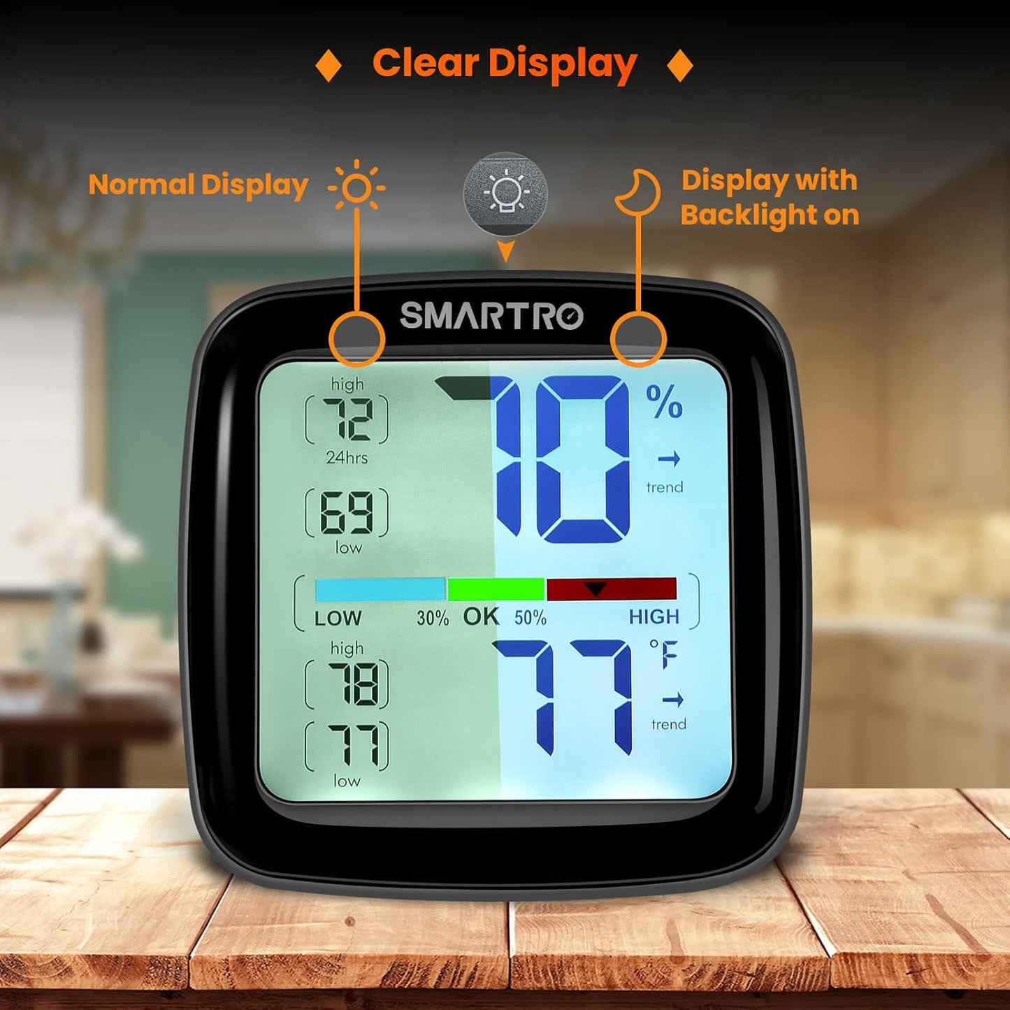 SMARTRO SC42 Professional Digital Hygrometer Indoor Thermometer Room Humidity Gauge Pro Accuracy Calibration