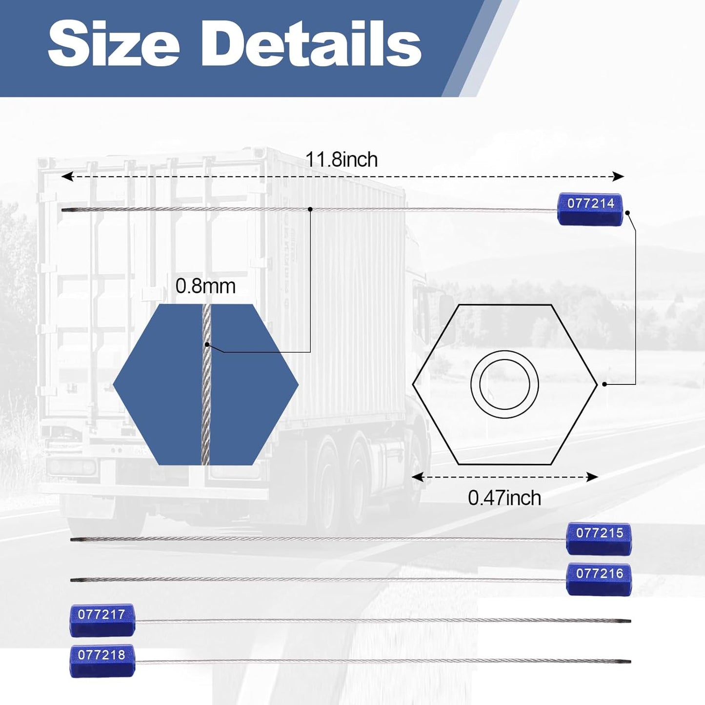 240 Pieces Security Cable Seals, Metal Number Security Tags for Truck, Trailers, Cargo, Containers, Vans, Oil Tank, Milk Vehicle (Blue, 240 Pack)