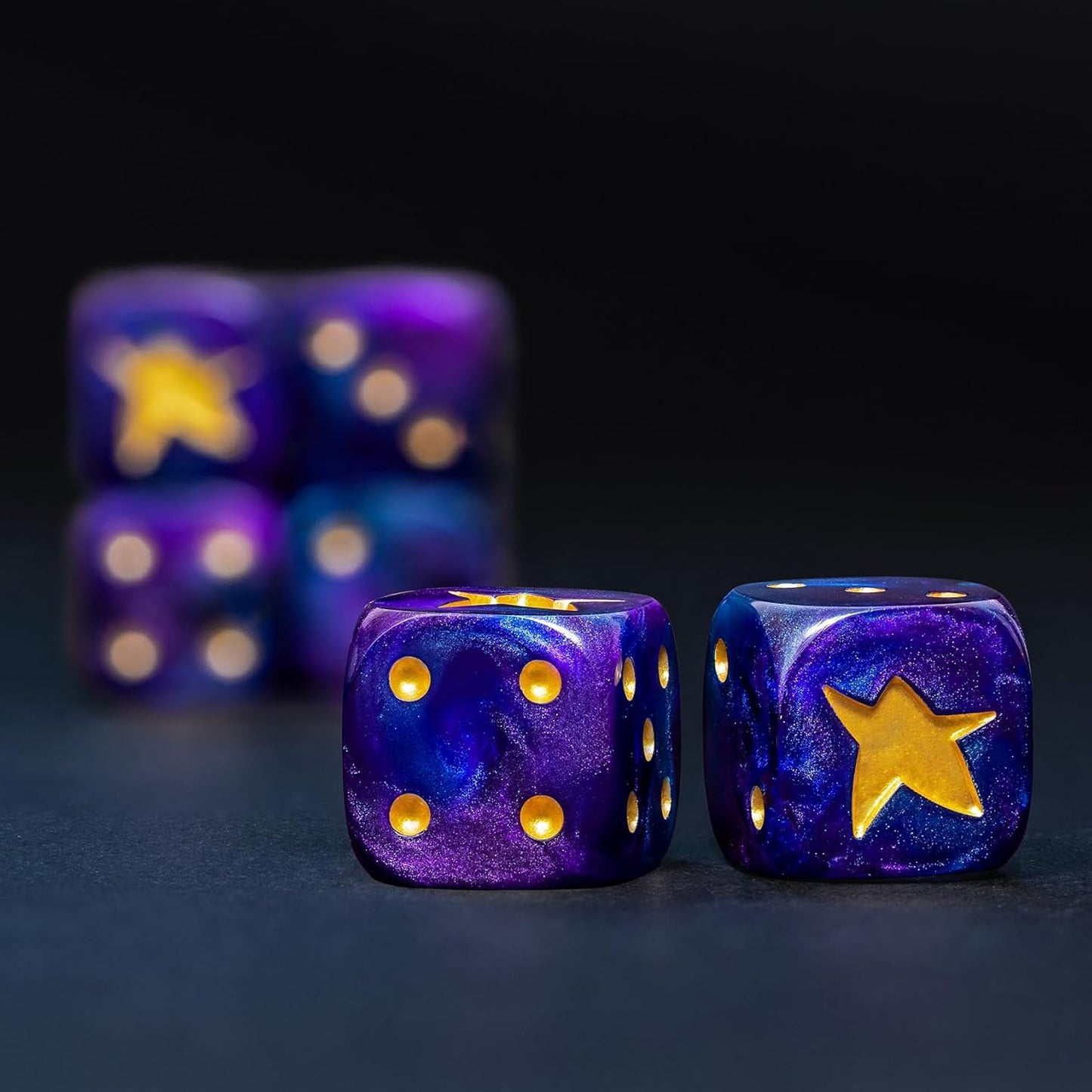 Cthulhu D6 Dice Set – 10 x 16mm Resin Dice with Elder Sign on Six | Classic Pips | Lovecraft Horror Themed Dice for Wargames, TTRPG, Board Games, DND, Call of Cthulhu