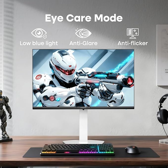 Amzfast 24 Inch Gaming Monitor 180Hz QHD 2k 2560 ×1440p Monitor, 1ms G-SYNC Compatible,Built-in Speakers,96% DCI-P3,Height Adjustable, VESA Mount, IPS Monitor with HDMI 2.0 x 2 & DP 1.4 x 2, AMZG24F6Q