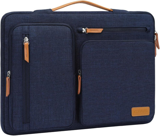 MOSISO 360 Protective Laptop Case 14 inch, 14 inch Laptop Sleeve Compatible with HP Lenovo Dell ASUS Acer, HP, Dell Latitude, Lenovo, Side Open Carrying Case with 4 Zipper Pockets&Handle, Navy Blue