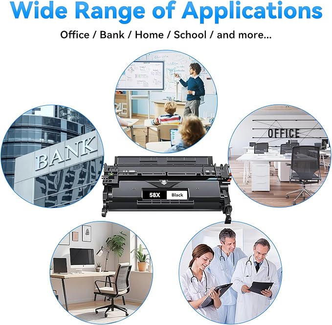 58X Toner Cartridge Black CF258X Toner Compatible with HP 58X 58A CF258X CF258A CF258 Ink Cartridge with Chip for Laserjet MFP M428fdw M428dw M428fdn Pro M404n M404dn M404dw M404 Printer(2 Pack)