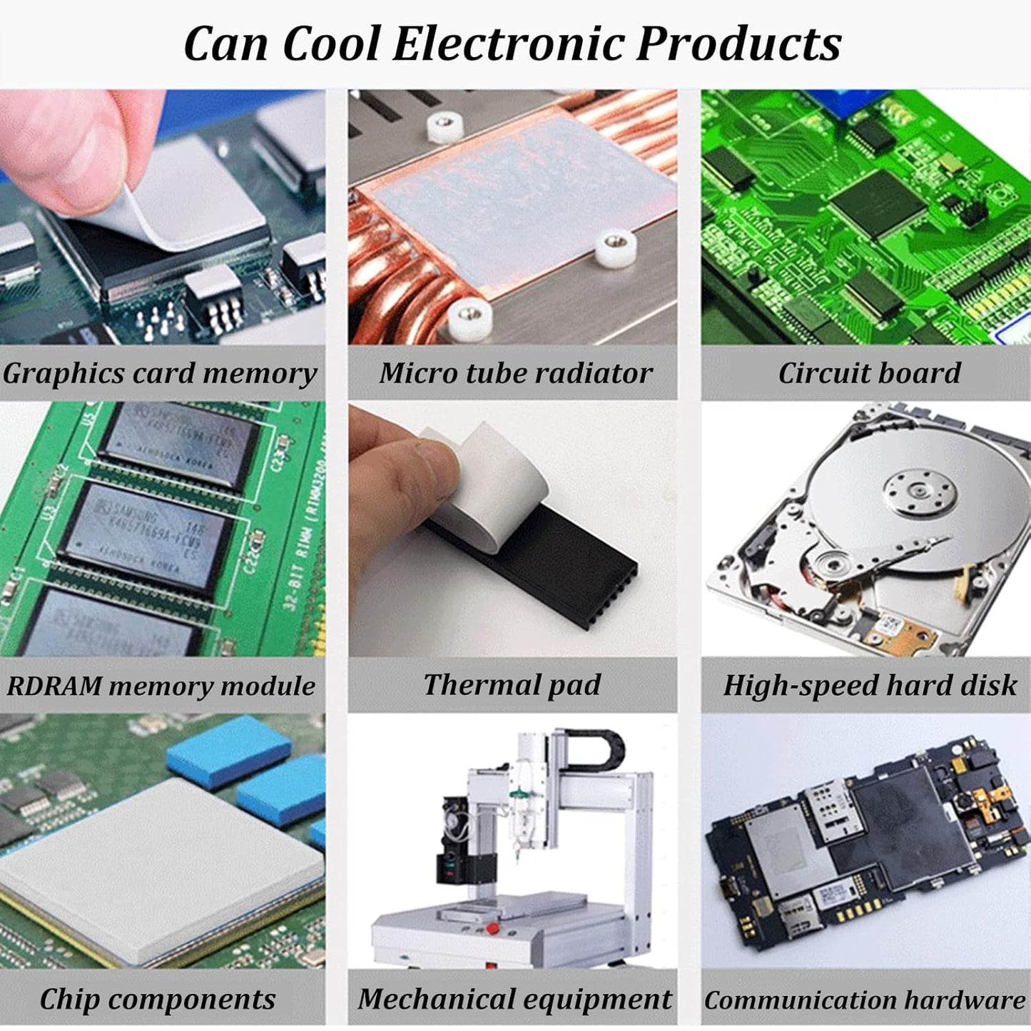 Thermal Pad 14.8 W/mK, 120x120x3mm, Non Conductive Heat Resistance High Temperature Resistance, Silicone Thermal Pads for Laptop Heatsink GPU CPU LED Cooler (3mm)
