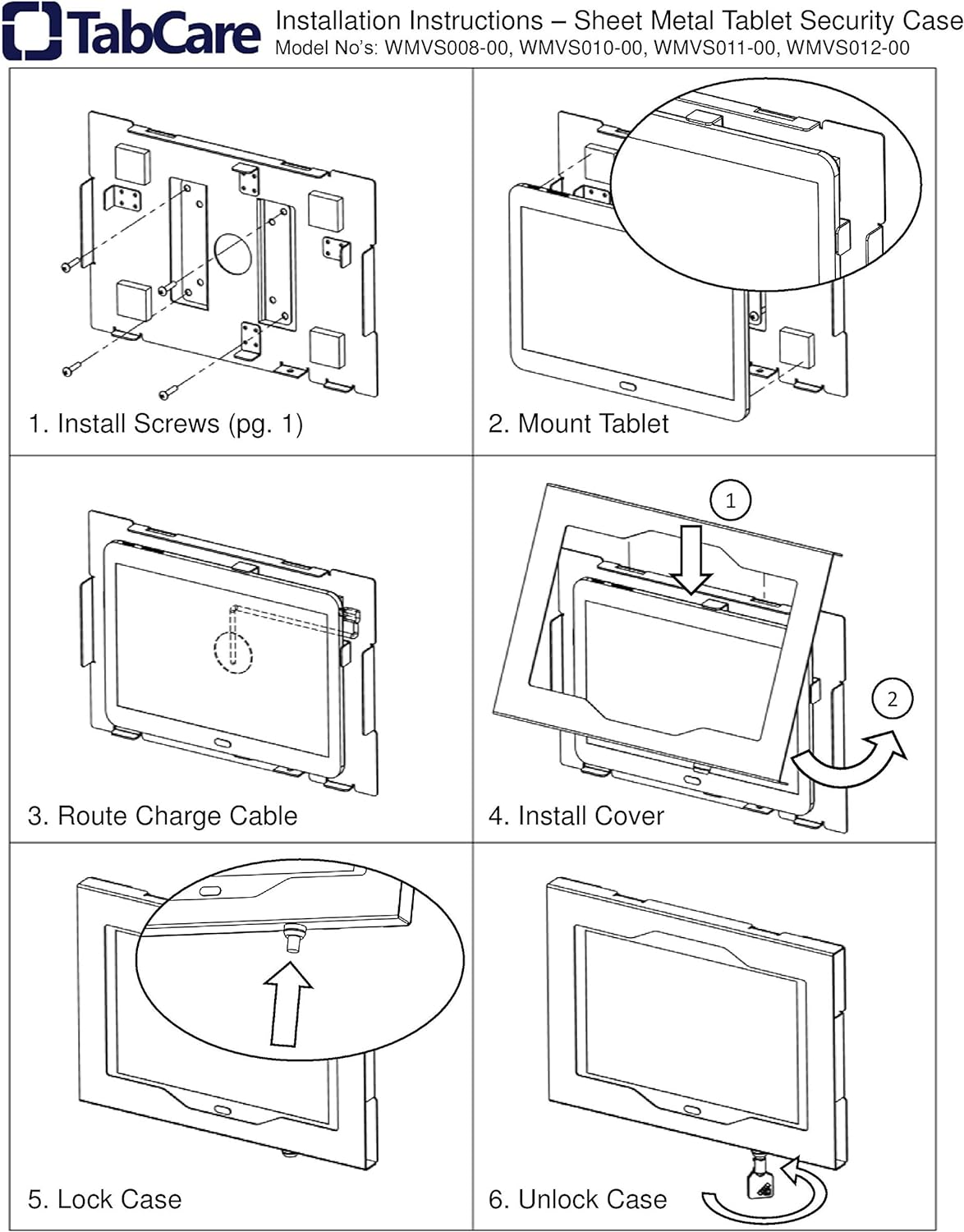 TABcare Locking Anti-Theft Metal Case for Samsung Galaxy TAB A8 10.5" Tablet for Kiosk, POS, Store, Show Display, Time Clock (TAB A8 10.5, White)