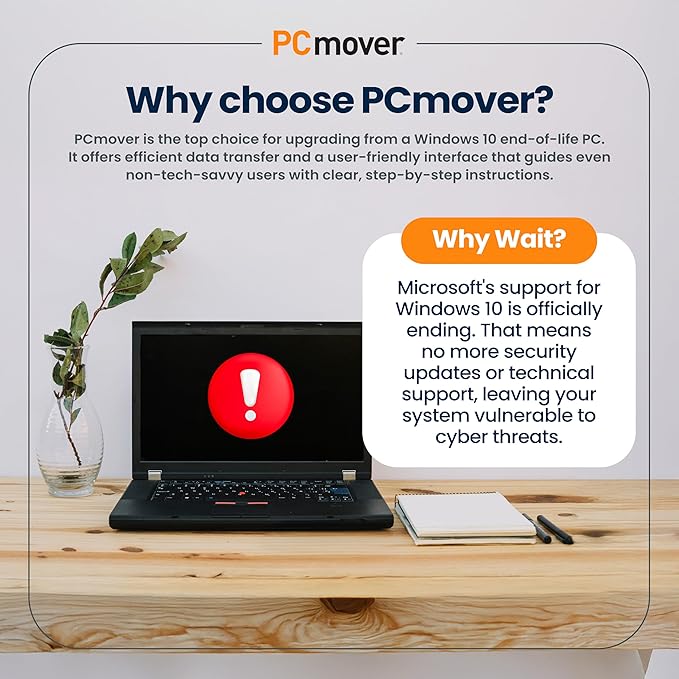 Laplink PCmover Ultimate 11 - Migration of your Applications, Files and Settings from an Old PC to a New PC - Data Transfer Software - With Optional High Speed Ethernet Cable - 1 License
