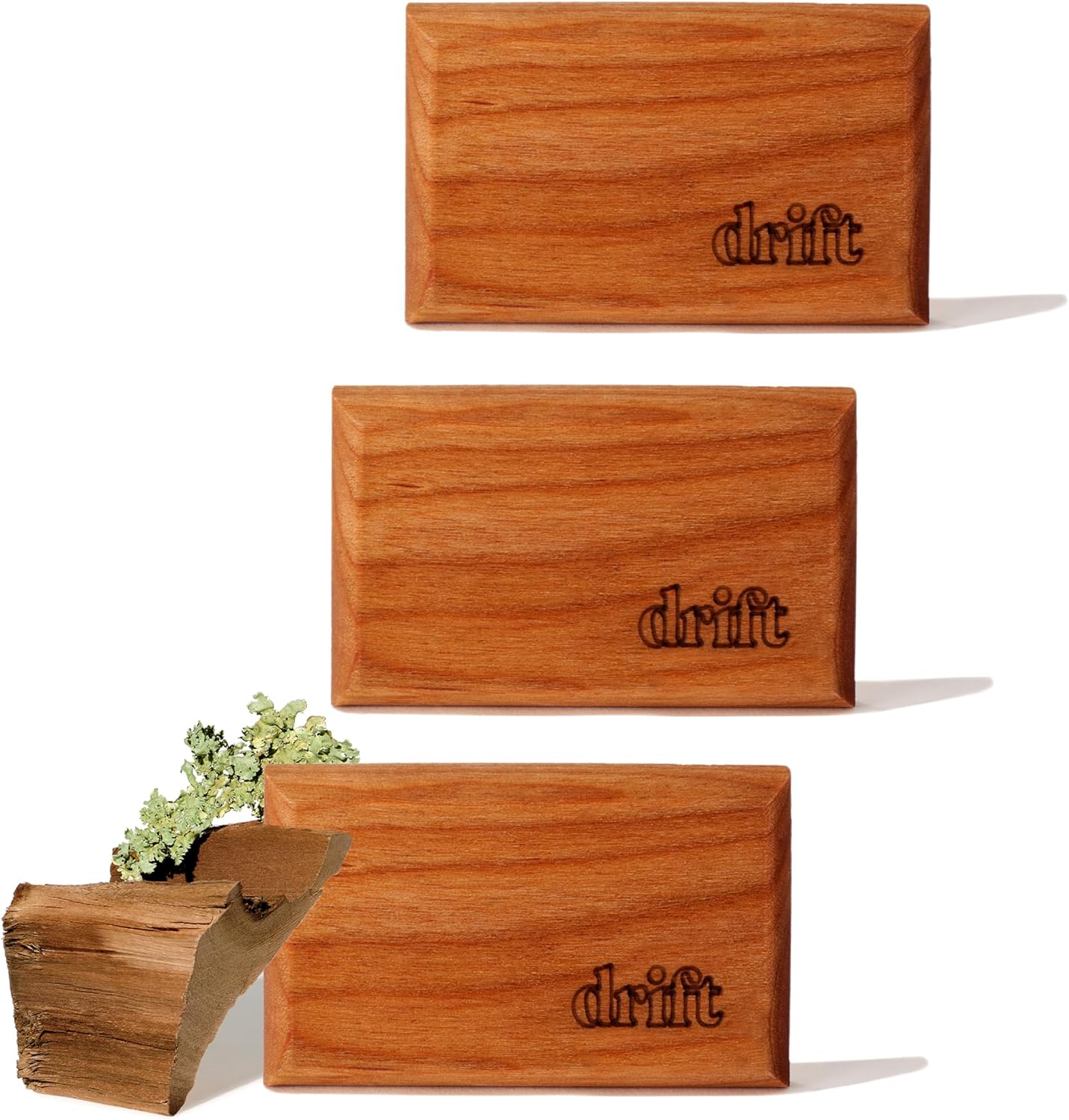 Drift Car Air Freshener - The Original Wood Air Freshener - Car Odor Eliminator - Long Lasting Scent - Metal Clip - Essential Oils - Clean Ingredients - Teak Scent 3 Pack Refill - NO CLIP INCLUDED