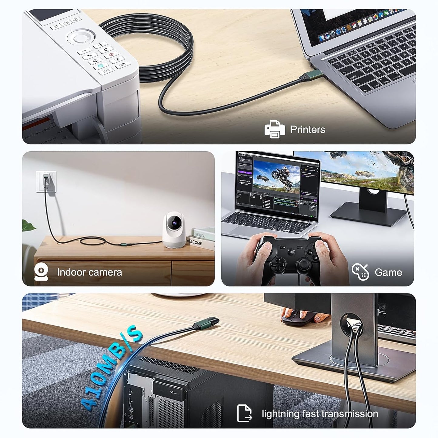 Kumiho 30FT USB 3.0 Extension Cable with Extension Chipsets Signal Booster Active Type A Male to A Female for PlayStation, Xbox, Keyboard, Mouse, USB Flash Drive, Printer, Camera and More
