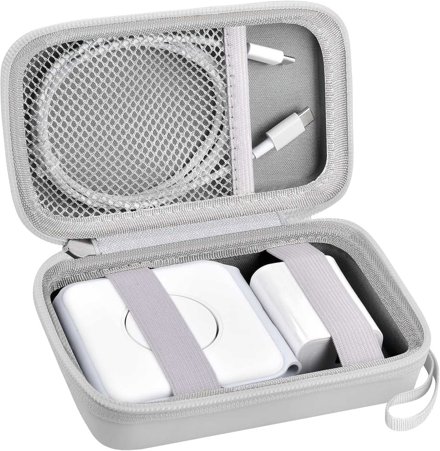 Travel Case for UCOMX for Nano/for Iseyyox/for LISEN/for RTOPS 3 in 1 Wireless Charger, Foldable Magnetic Charging Station Storage Holder Bag for Fast Charge Pad Cable and Adapter, White-Box Only