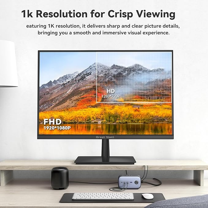 23.8 Inch Gaming Monitor, 75Hz/FHD(1920 * 1080) 1K Computer Monitor, Support HDMI/VGA Display, FreeSync, 99% sRGB, 1500:1 Contrast Ratio for Home Office & Gaming-Wall Mountable