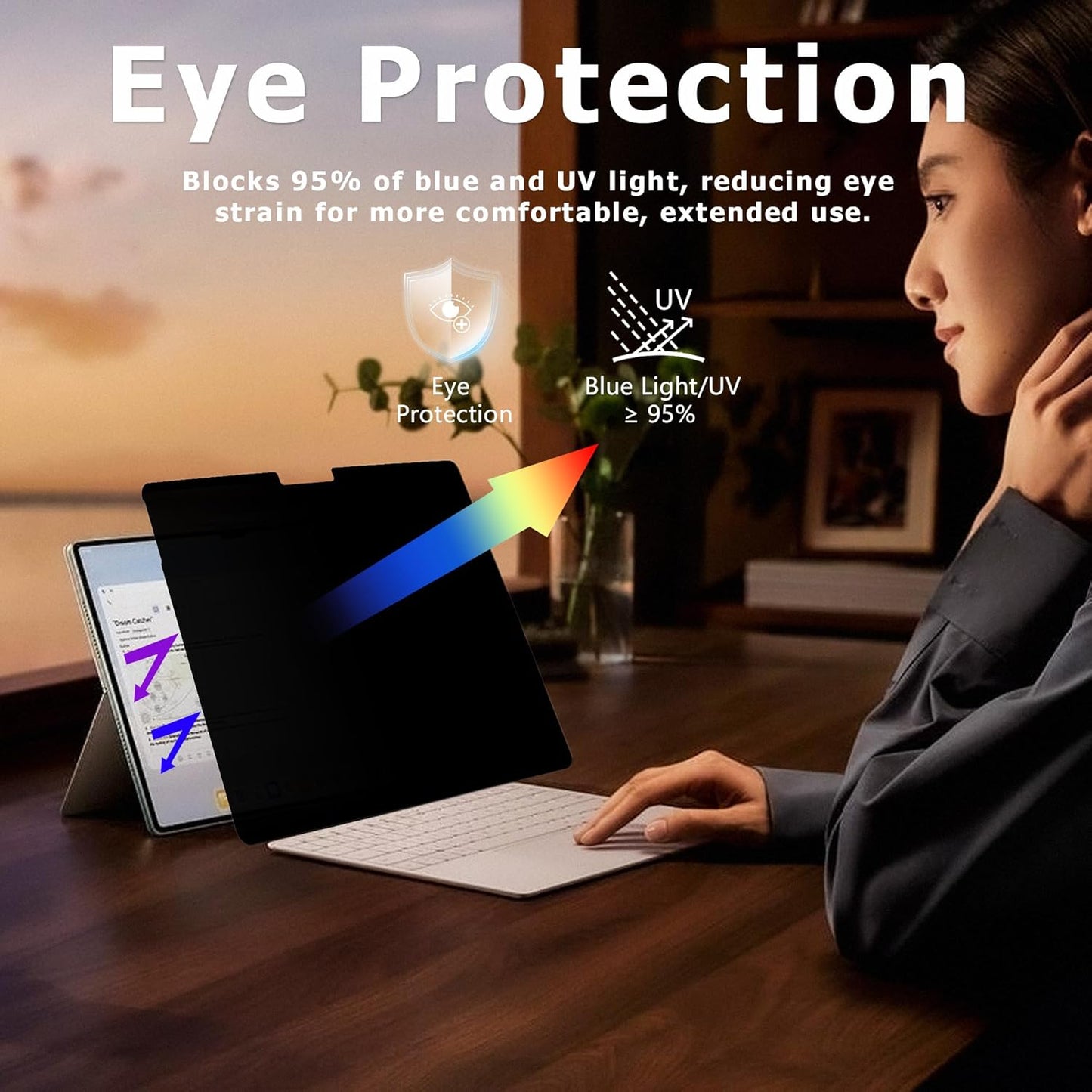 Adeway Magnetic Privacy Screen for Surface Pro 12 inch (2025), Anti-Glare, 30° Side View Protection, Washable & Reusable Filter, Bubble-Free Installation