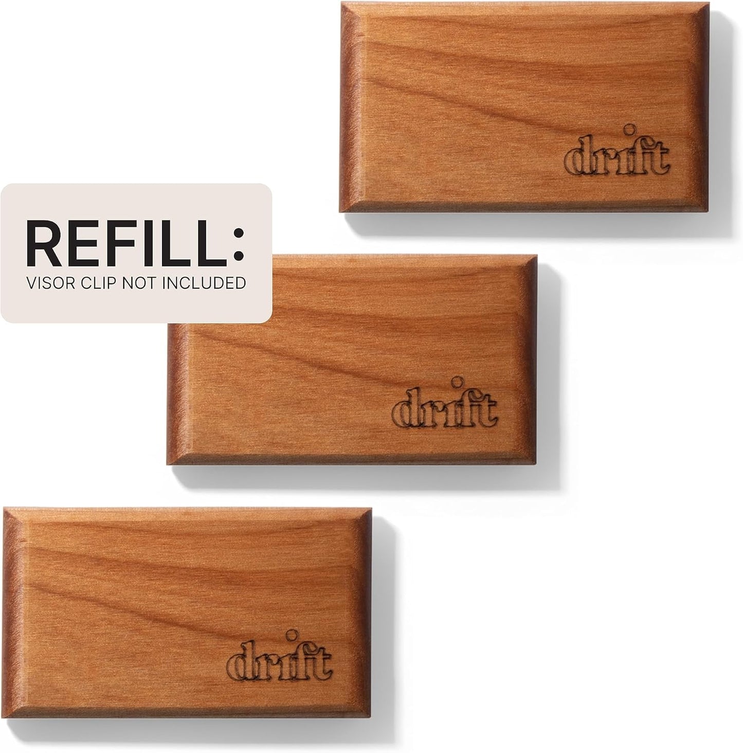 Drift Car Air Freshener - The Original Wood Air Freshener - Car Odor Eliminator - Long Lasting Scent - Metal Clip - Essential Oils - Clean Ingredients - Grove Scent 3 Pack Refill - NO CLIP INCLUDED