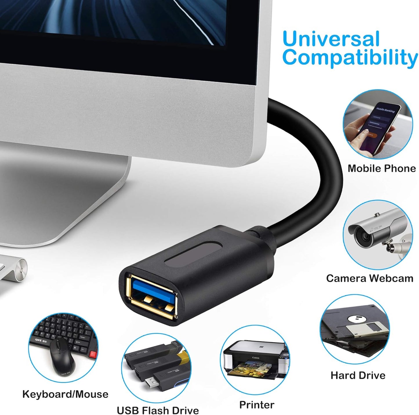 Tan QY USB 3.0 Extension Cable 20Ft, USB 3.0 High Speed Extender Cord Type A Male to A Female for PlayStation, Xbox, USB Flash Drive, Hard Drive, Card Reader,Scanner,Printer,Keyboard 20Ft/6M