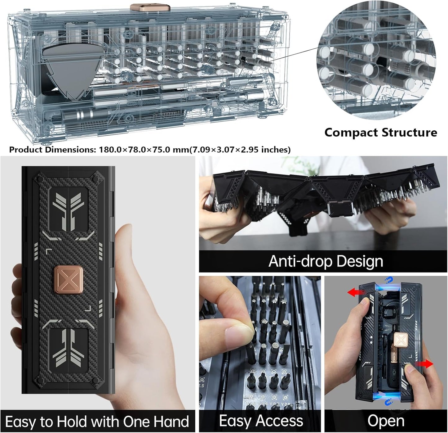 Precision Screwdriver Set with 21 Kinds of 160 Magnetic Bits, JAKEMY Multi-Bits Professional Laptop Screwdriver Repair Kit for Most Electronic Devices, Watch, Xbox, Console, Glasses, Doorbell, DIY