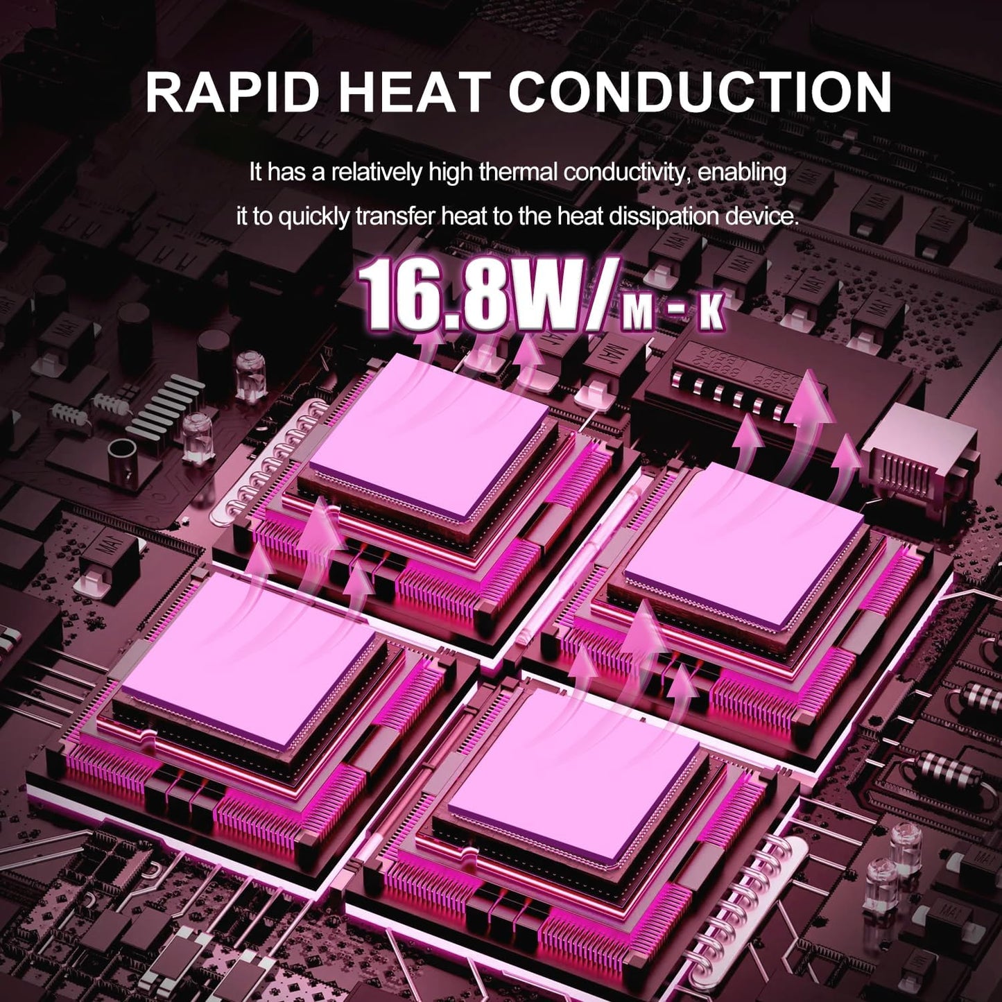 Maxtor Thermal Pad 16.8 W/mK,Thermal Pads for GPU/CPU/LED/Cooler,Excellent Heat Conduction，High Temperature Resistance (120x120x0.5mm)