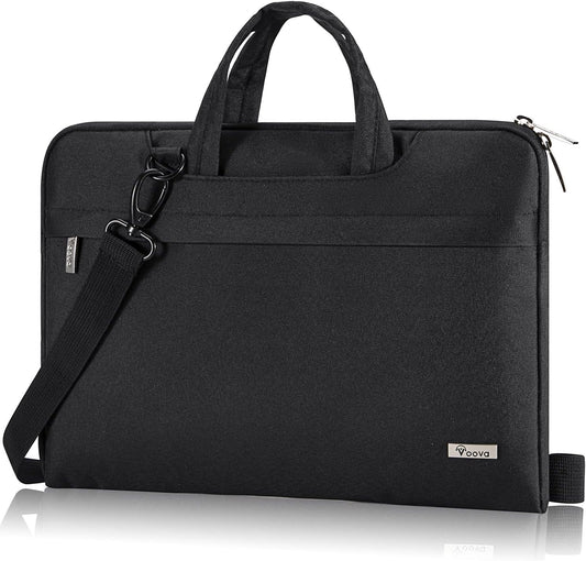 Voova Laptop Bag 13 14 Inch, Waterproof Computer Sleeve Carrying Case with Shoulder Straps & Handle Compatible with Macbook Air 13 M2/M3/M4, MacBook Pro 13/14, HP Dell Lenovo Chromebook 14, Black