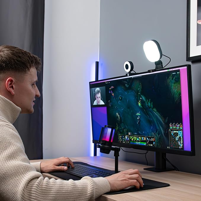 Live Video Streaming Kit, Includes 1080p 30 FPS Webcam, RGB USB Microphone, Adjustable LED Light for Twitch, YouTube, Podcast and WFH. for PC, MAC, Windows, and Laptops