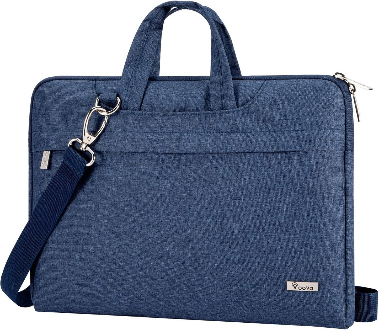 Voova Laptop Bag 17 17.3 Inch Waterproof Laptop Sleeve Case with Shoulder Straps & Handle, Computer Case Cover Slim Briefcase Compatible with 17-18” Hp Dell Asus Acer, Blue