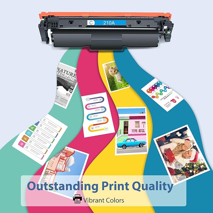 210A Toner Cartridges 4 Pack Color Laser Jet Pro MFP 4301fdw Compatible for HP Color Laser Pro 4201dw 4201dn MFP 4301fdn 4301fdw 4301dw Printer for HP 210A 210X Toner Cartridges High Yield(BK/Y/M/C)