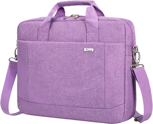 Voova Laptop Bag Case 15 15.6 16 Inch, Computer Sleeve Messenger Bag with Shoulder Strap Expandable Waterproof Business Briefcase for Men Women to Work Travel School, Fit 14-16 Inch Laptop, Lavender