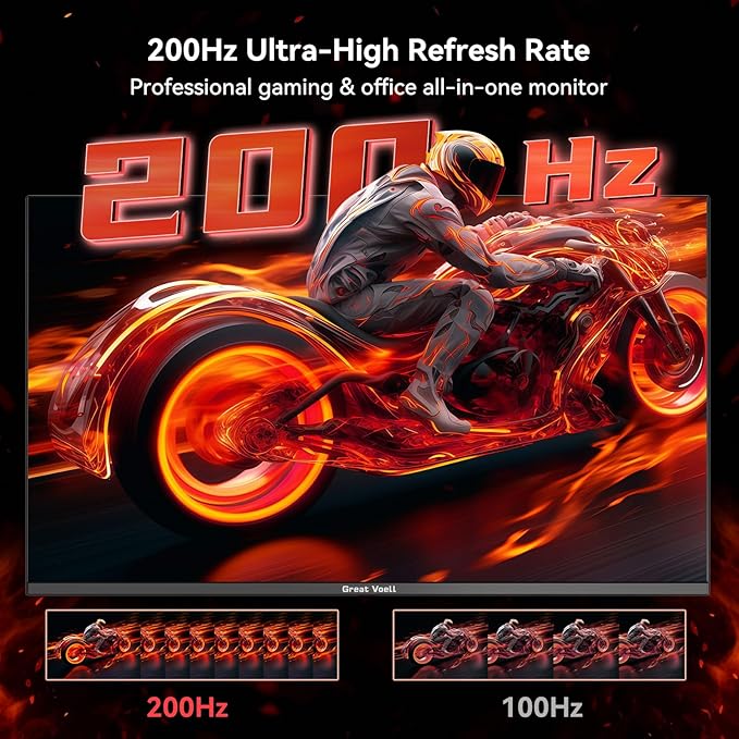 24.5 Inch Gaming Monitor 200Hz FHD (1920x1080) Computer Monitor Built-in Speakers, VA Panel, FreeSync, HDR10, 99% sRGB, FreeSync, HDMI&DP, Design VESA (75 x 75mm)
