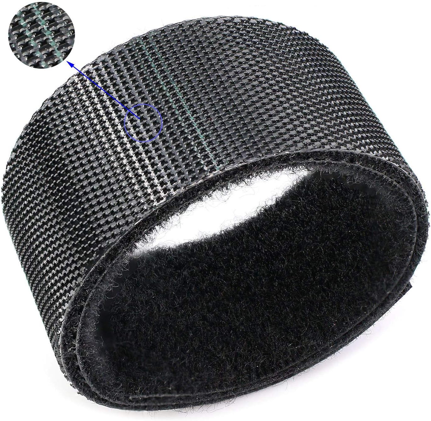 Reusable Fastening Tape Cable Ties 3/4 Inch Double Side Hook Roll (25 Yard, Black)