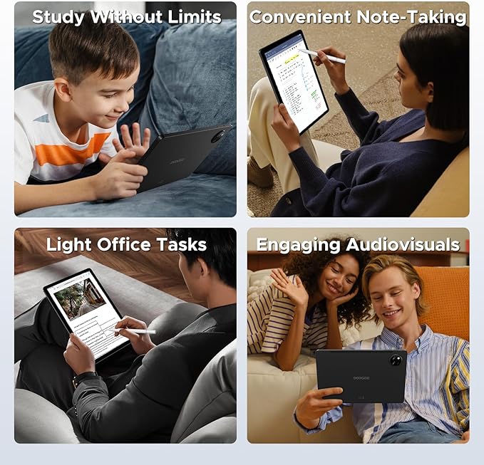 DOOGEE Tab A9+ 11 inch Tablet with 90Hz,8580mAh,20GB+64GB/2TB Octa Core Android Tablet,7.9mm Ultra Thin Gaming Tablets,13MP+5MP,Dual Speakers,Bluetooth 5.0,Face ID,5G WiFi,FM,Widevine L1,GPS,Gray