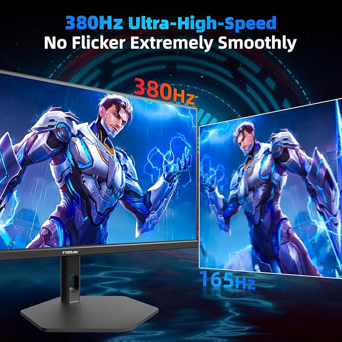 27 inch Gaming Monitor 380Hz, FHD 1080P, 0.5ms Frameless, Ultra Slim Computer Monitor, Height/Pivot/Swivel/Tilt Adjustable Vertical Monitor, Support FreeSync, VESA, DP*2, HDMI*2