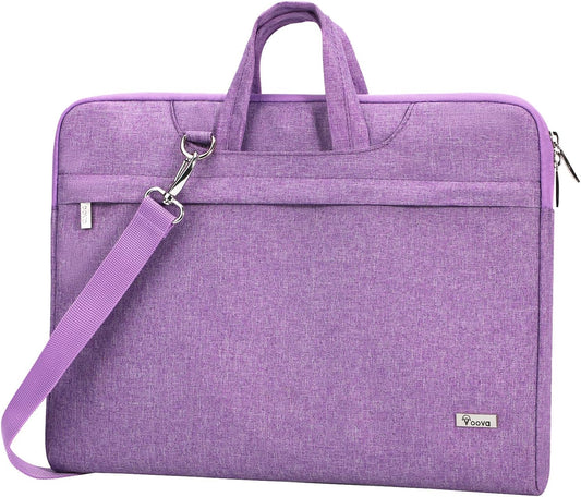 Voova Laptop Bag 15.6 Inch, Waterproof Computer Sleeve Carrying Case with Shoulder Straps & Handle Compatible with Macbook Air 15 M2/M3/M4, MacBook Pro 15/16, 15-16 Inch Hp Dell Lenovo Asus, Lavender