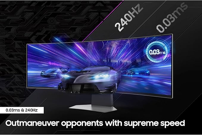 Samsung 49" Odyssey OLED G9 (G95SC) Series Curved Smart Gaming Monitor w QD-OLED, 240Hz, 0.03ms, AMD Freestyle Premium Pro, G-Sync Compatible, Dual QHD, Neo Quantum Processor Pro, LS49CG954SNXZA