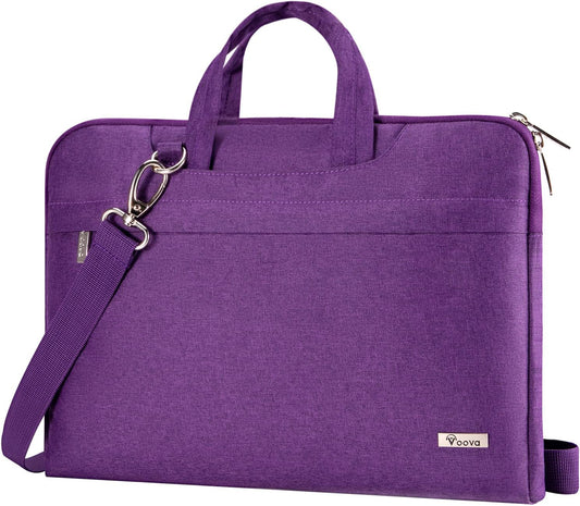 Voova Laptop Bag 15.6 Inch for Women, Waterproof Computer Sleeve Carrying Case with Shoulder Straps & Handle Compatible with Macbook Air 15, MacBook Pro 15/16, 15-16 Inch Hp Dell Lenovo Asus, Purple