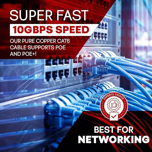 NewYork Cables CAT6 Plenum Cable 1000ft | 100% Solid Bare Copper, UTP, 550MHz, 23AWG, 4Pair 10GB Ethernet Cable, Certified CMP-Rated Bulk Cat 6 Cable for Networking & Gaming (1000ft, Pure Copper,Grey)