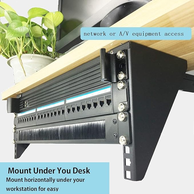 JINGCHENGMEI 4U19 Inch Vertical Wall Mount Patch Panel Bracket and Heavy Duty 125 lbs Capacity Wall Mountable Server Rack (4U150)