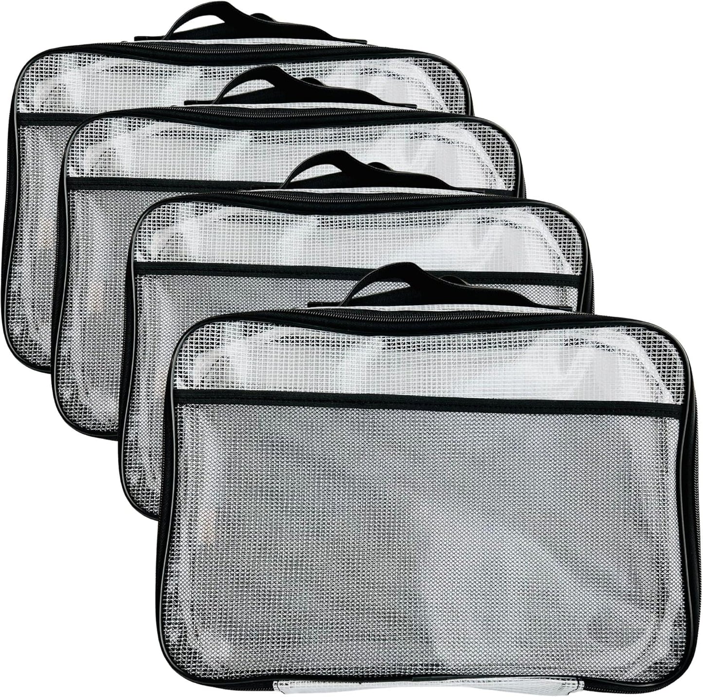 4PC Large Mesh Storage Bag for Board Games, Puzzles, Toys, Supplies, Zippered Bags for Organization Compatible with Legos and Doll Storage (4pc Mesh Bags)