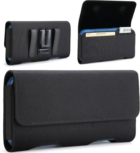 Mopaclle Nylon Phone Holster for iPhone 17 Pro Max, 17 Air, iPhone 16 Pro Max,iPhone 15 Pro Max 14 13 Pro Max & Plus, Premium Cell Phone Belt Holder with Belt Clip for Galaxy S25 Plus,S24 Plus